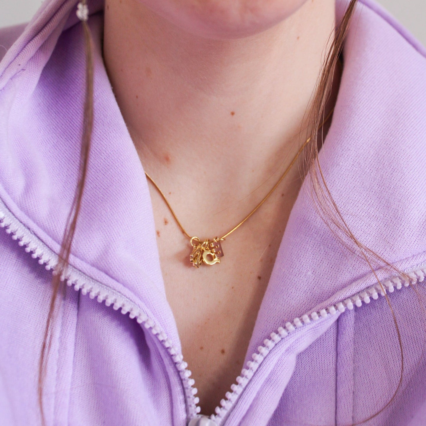 Initial Charm Necklace - Gold