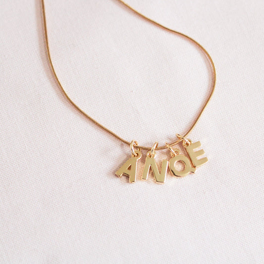 Initial Charm Necklace - Gold
