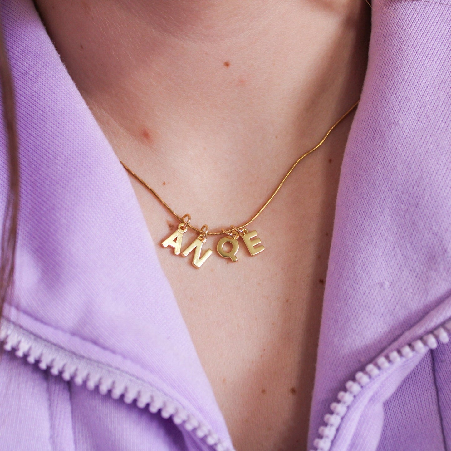 Initial Charm Necklace - Gold