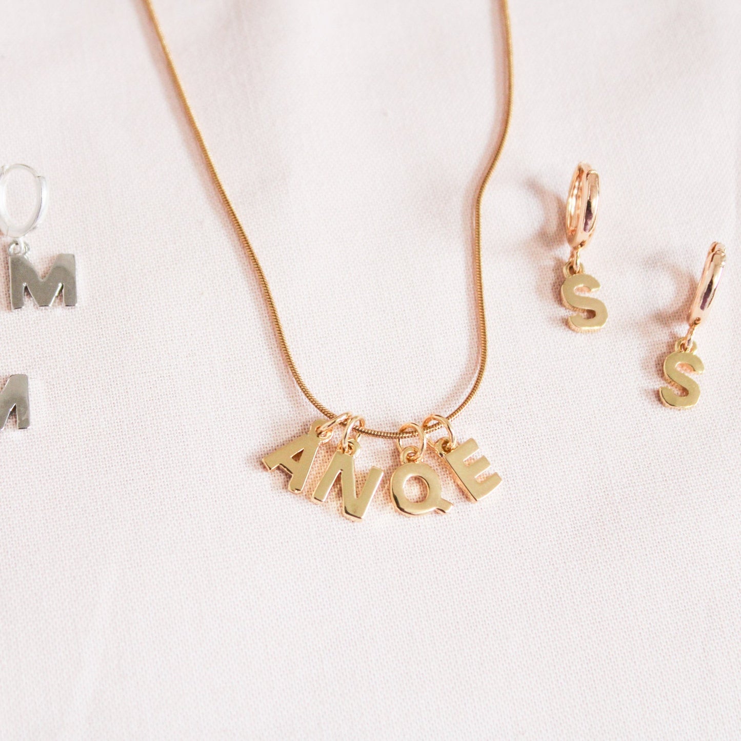 Initial Charm Necklace - Gold