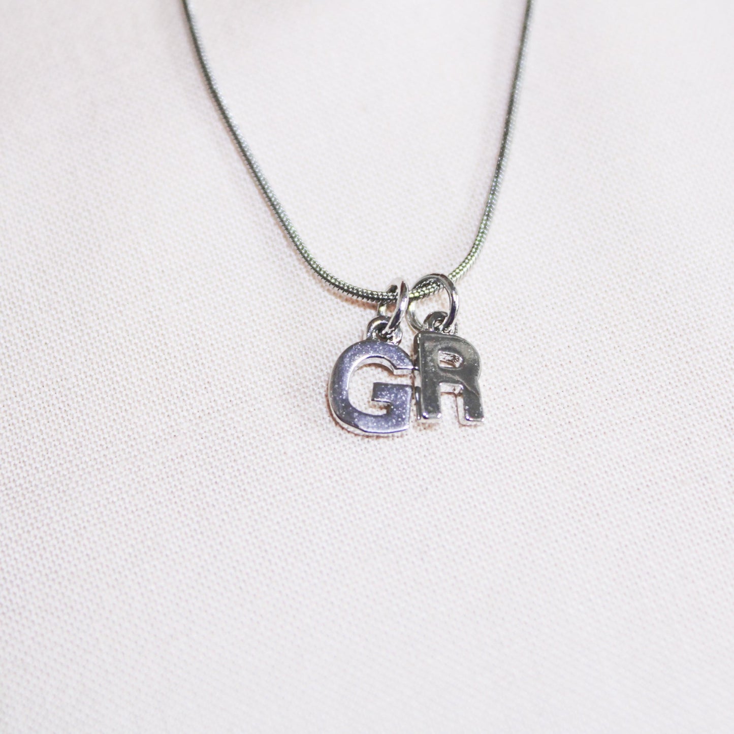 Initial Charm Necklace - Silver