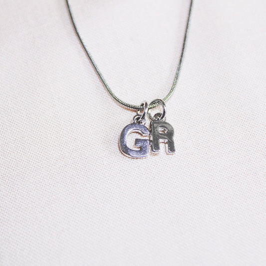 Initial Charm Necklace - Silver