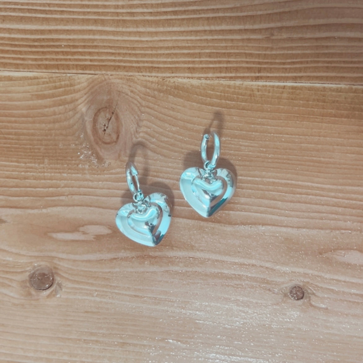 Silver Chunky Hearts